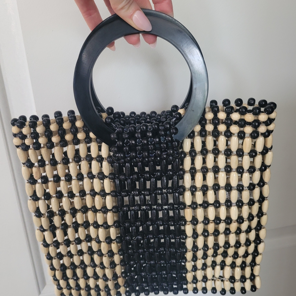 L*Space Rocky Black and Tan Beaded Handbag